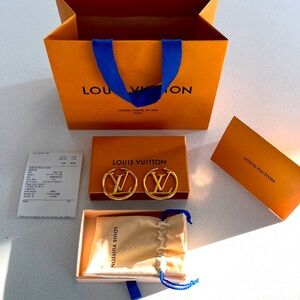 Louis Vuitton Logo Hoop Earrings